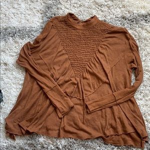 Brown free people top